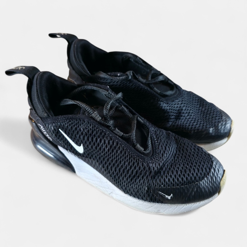 Nike Air Max 270 PS Black White Comfort Casual Sneakers Youth Kids Size 2 Y